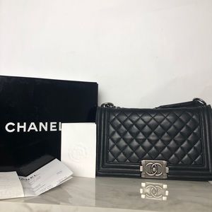 SOLD Chanel Boy Bag Medium Black